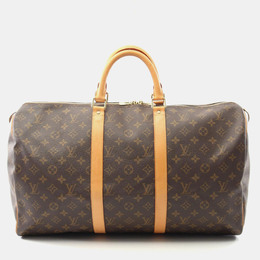 Louis Vuitton: Коричневая дорожная сумка  Keepall 50
