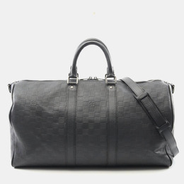 Louis Vuitton: Чёрная дорожная сумка  Keepall