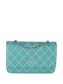 CHANEL Pre-Owned: Голубая сумка через плечо 