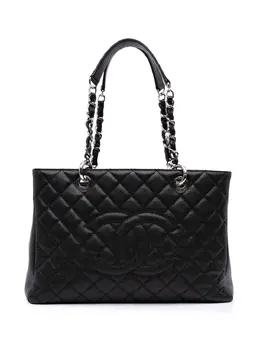 CHANEL Pre-Owned: Чёрная сумка-шоппер 