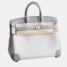 Hermes: Серебристая сумка  Birkin 25