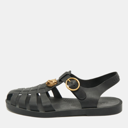 Gucci: Чёрные сандалии  GG Marmont