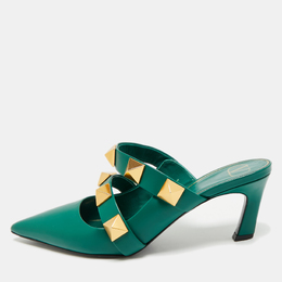 Valentino: Тёмные сабо  Roman Stud