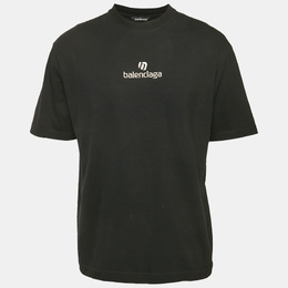Balenciaga: Чёрная футболка  Crew