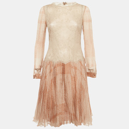 Valentino: Бежевое платье 
