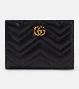 Gucci: Чёрный кошелёк  GG Marmont