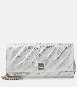 Balenciaga: Серебристый кошелёк 