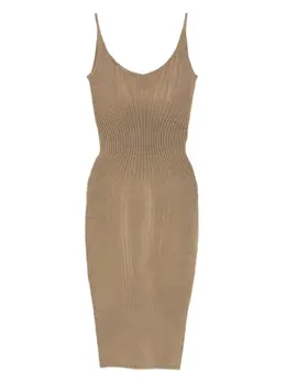 Mugler: Платье на бретельках 