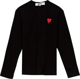 Comme Des Garçons Play: Футболка  Double Heart с длинным рукавом