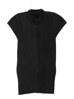 Pleats Please Issey Miyake: Чёрная рубашка 