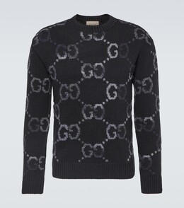 Gucci: Чёрный свитер  GG