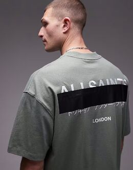 Allsaints: Зелёная футболка 