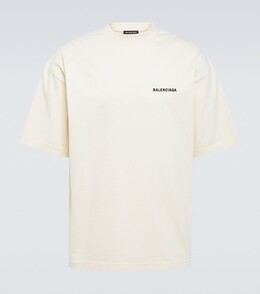 Balenciaga: Бежевая футболка 