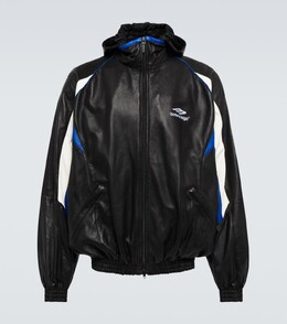Balenciaga: Кожаная толстовка 