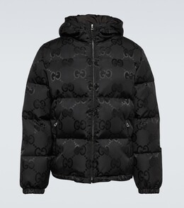 Gucci: Чёрный пуховик  GG