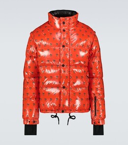 Moncler Grenoble: Оранжевый пуховик 