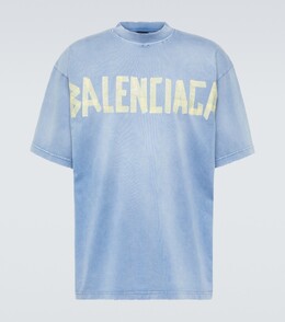 Balenciaga: Синяя футболка 