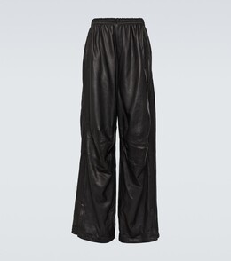 Balenciaga: Кожаные брюки 