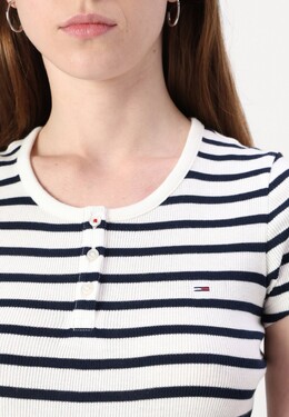 Tommy Jeans: Футболка на пуговицах 