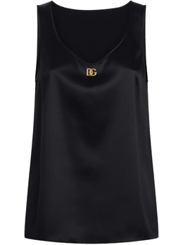 Dolce & Gabbana: Чёрная блуза  DG