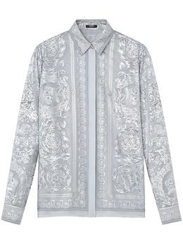 Versace: Серая рубашка  Barocco