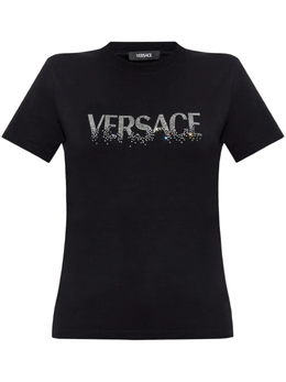 Versace: Чёрная футболка 