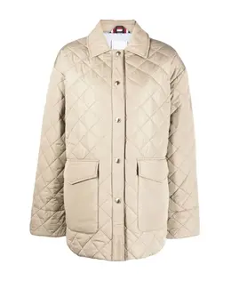Tommy Hilfiger: Бежевый пуховик 