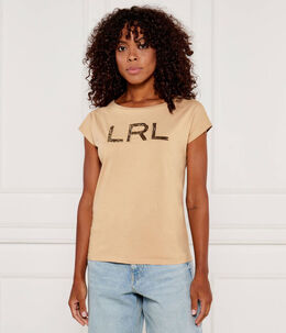 Lauren Ralph Lauren: Бежевая футболка 