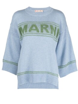Marni: Синий свитер 