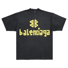 Balenciaga: Чёрная футболка 