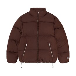 Stussy: Коричневый пуховик 
