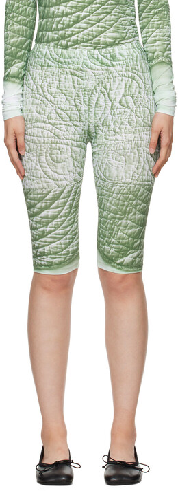 MM6 Maison Margiela: Зелёные шорты 