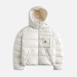 Moncler: Белый пуховик 