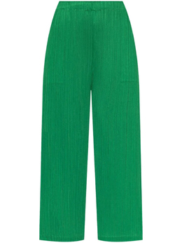 Pleats Please Issey Miyake: Зелёные брюки 