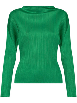 Pleats Please Issey Miyake: Зелёная блуза 