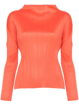 Pleats Please Issey Miyake: Оранжевый топ 