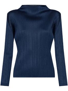Pleats Please Issey Miyake: Синяя блуза 