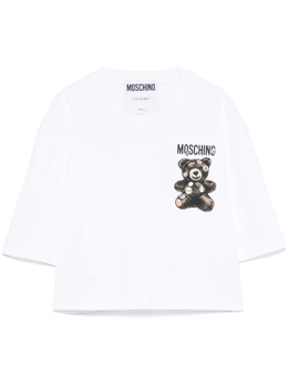 Moschino: Белая футболка  Teddy Bear