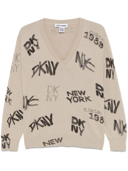 DKNY: Коричневый топ 