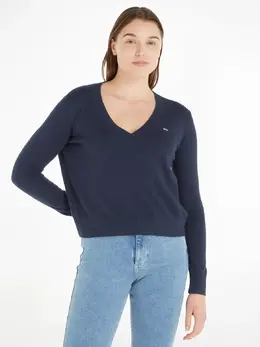 Tommy Hilfiger: Свитер  Tommy Jeans с v-образным вырезом