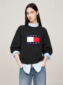 Tommy Hilfiger: Меланжевый свитер  Tommy Jeans