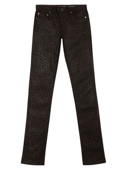 Saint Laurent: Джинсы с леопардовым принтом 