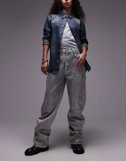 Allsaints: Серебристые джинсы 