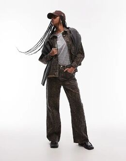 Allsaints: Джинсы с леопардовым принтом 