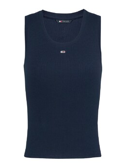 Tommy Jeans: Синий топ  Essential
