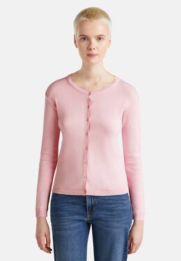 United Colors Of Benetton: Розовый кардиган 