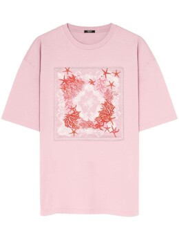 Versace: Розовая футболка 