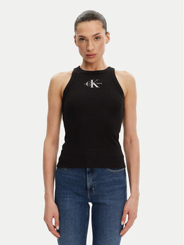 Calvin Klein Jeans: Чёрный топ 