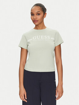 GUESS: Зелёная футболка 