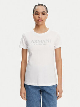 Armani Exchange: Белая футболка 